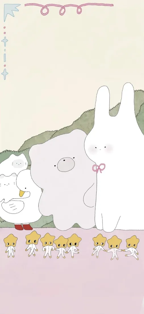卡通兔子手机壁纸｜可爱背景图片 - 萌系治愈「哲风壁纸」