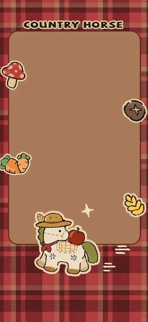 卡通小马手机壁纸｜格子背景图片 - 可爱乡村「哲风壁纸」