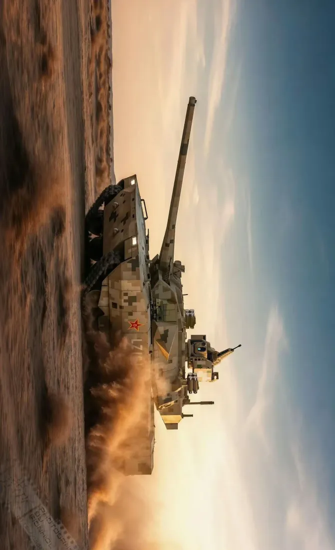 坦克手机壁纸｜沙漠背景图片 - 军事装甲行驶「哲风壁纸」