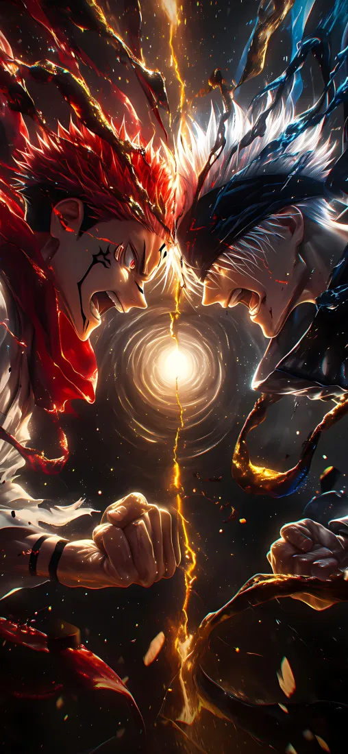 咒术回战手机壁纸｜战斗背景图片 - 五条悟宿傩对峙「哲风壁纸」