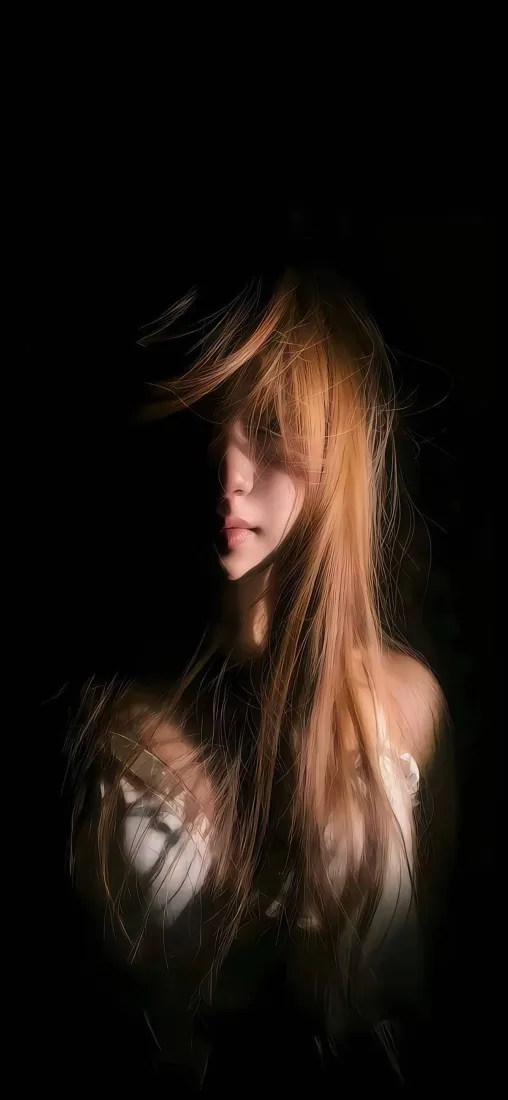 长发美女手机壁纸｜暗系背景图片 - Ios「哲风壁纸」