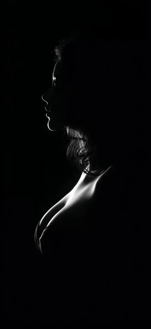 女性剪影手机壁纸｜黑色背景图片 - 艺术性感美女「哲风壁纸」