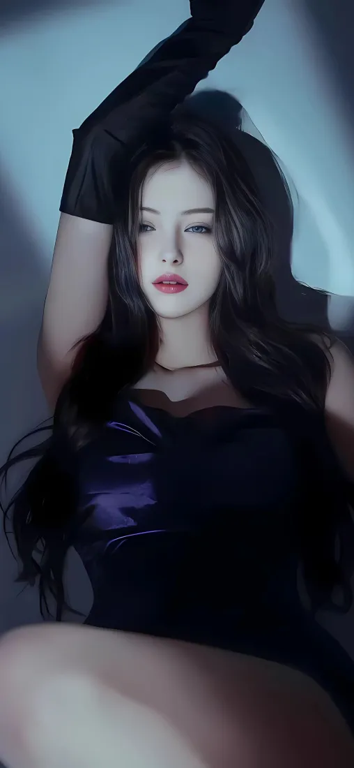 黑衣美女手机壁纸｜深景背景图片 - 艺术写真「哲风壁纸」