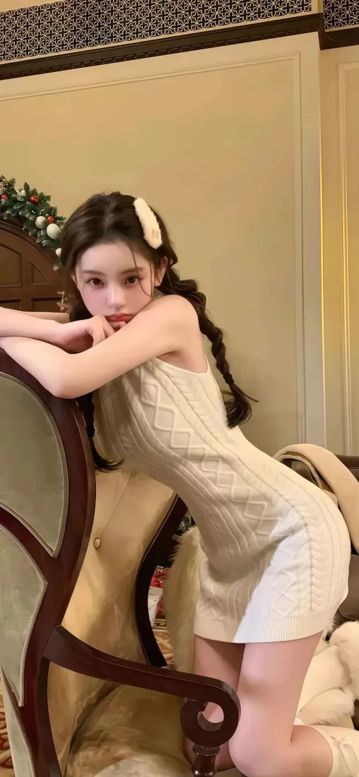 白衣美女手机壁纸｜室内背景图片 - 甜美少女「哲风壁纸」