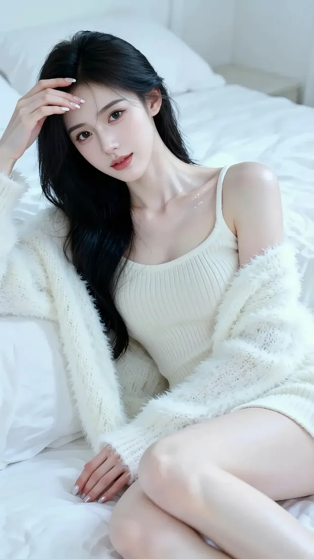 白衣美女手机壁纸｜卧室背景图片 - 写真「哲风壁纸」