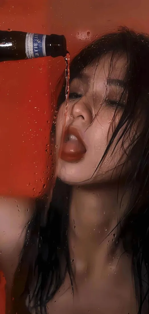 美女手机壁纸｜红色背景图片 - 性感迷人「哲风壁纸」