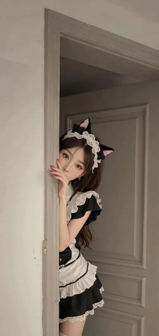 猫耳女仆手机壁纸｜室内背景图片 - 美女「哲风壁纸」