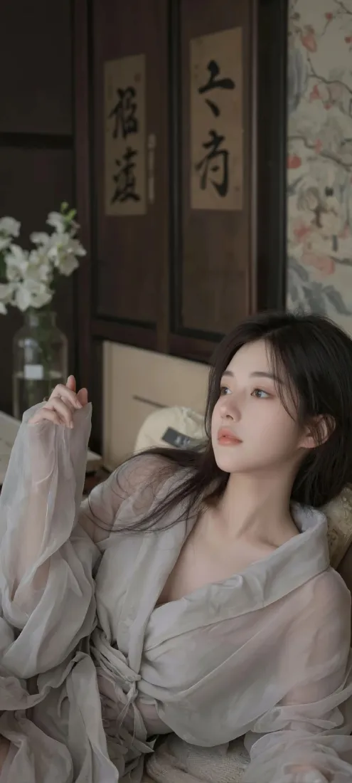 古风美女手机壁纸｜中式背景图片 - 纱质服饰「哲风壁纸」