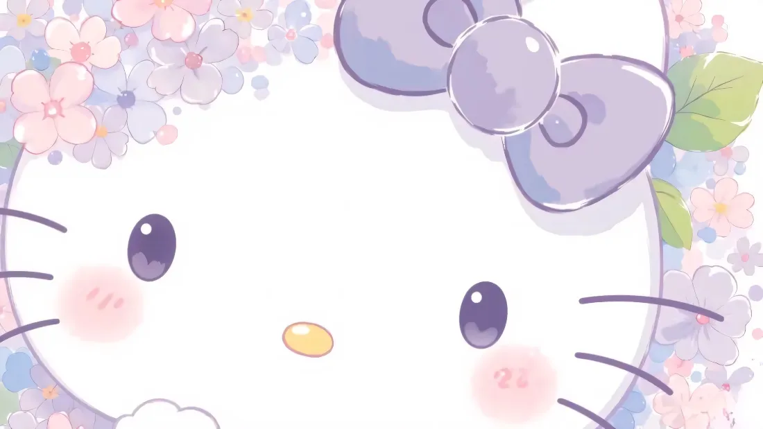 2k凯蒂猫壁纸｜粉色花卉背景图 - 可爱萌系「哲风壁纸」