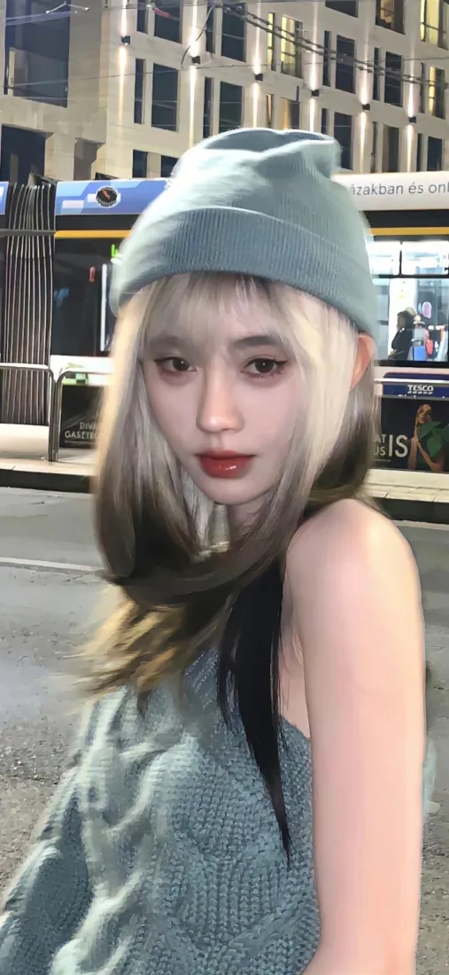 鞠婧祎手机壁纸｜城市夜景背景图片 - 暹罗猫发色「哲风壁纸」