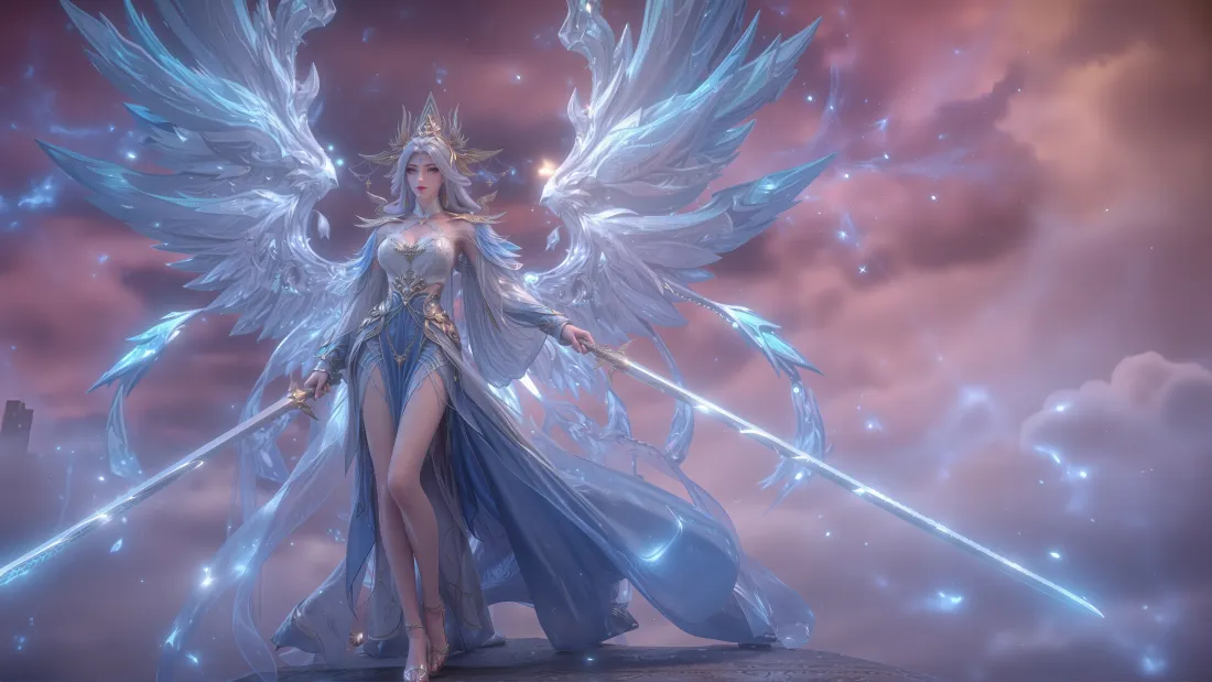 3k宁雨蝶壁纸｜百炼成神背景图片 - 蓝色翅膀「哲风壁纸」