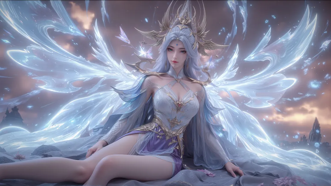 3k宁雨蝶壁纸｜百炼成神背景图片 - 冰晶翅膀「哲风壁纸」