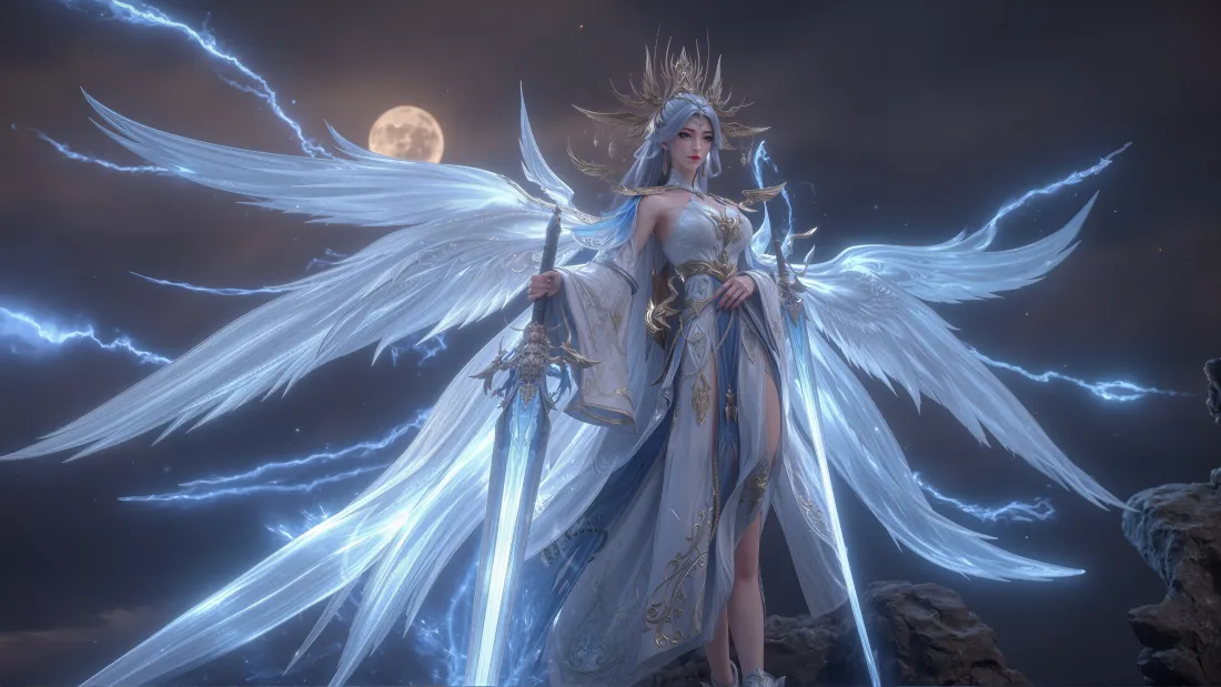 3k宁雨蝶壁纸｜百炼成神背景图片 - 翅膀闪电「哲风壁纸」