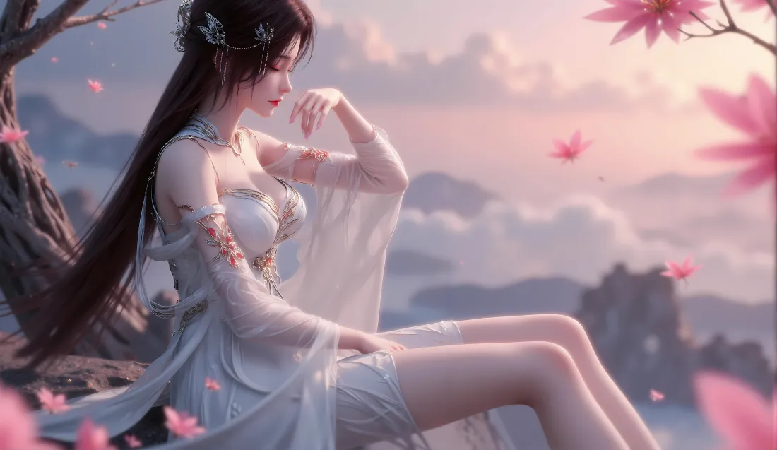 10k火灵儿壁纸｜樱花背景图片 - 完美世界「哲风壁纸」