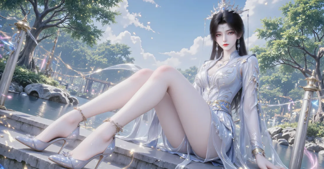 7k仙逆李慕婉壁纸｜古风仙境背景图片 - 白衣高跟鞋美女「哲风壁纸」