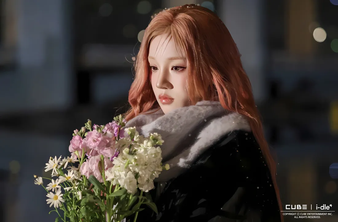 2k宋雨琦壁纸｜花束背景图片 - 粉色头发「哲风壁纸」