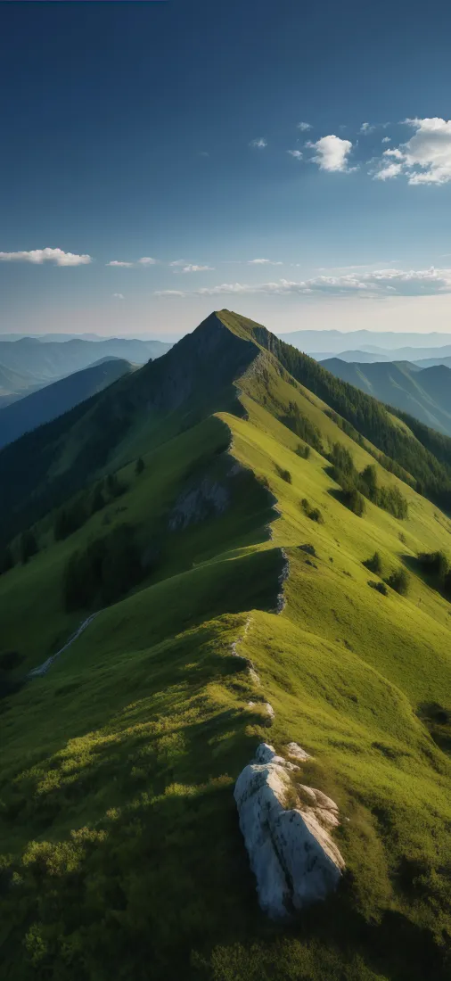 自然风景手机壁纸｜山丘背景图片 - 蓝天草地山脉「哲风壁纸」