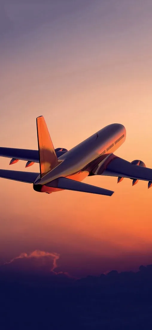 飞机手机壁纸｜黄昏天空背景图片 - 客机飞行「哲风壁纸」