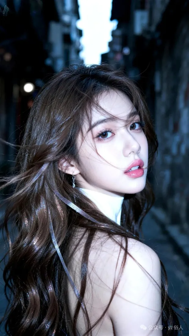 长发美女手机壁纸｜小巷夜景背景图片 - Ios「哲风壁纸」