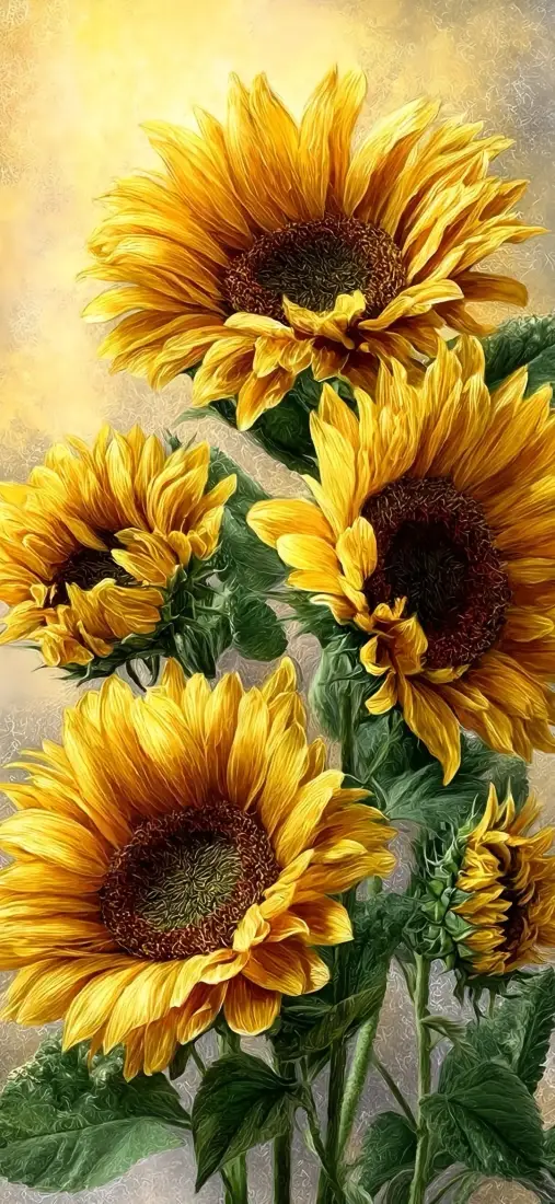 向日葵手机壁纸｜自然背景图片 - 黄色花卉「哲风壁纸」