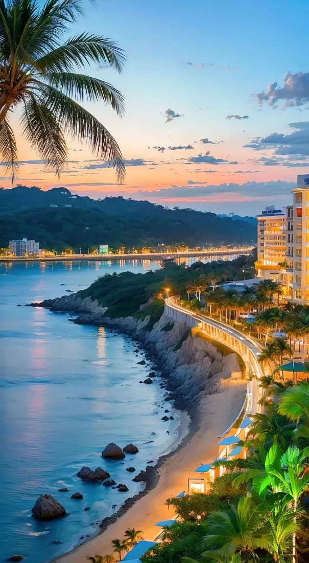 海滨黄昏手机壁纸｜海边风景图片 - 自然美景「哲风壁纸」