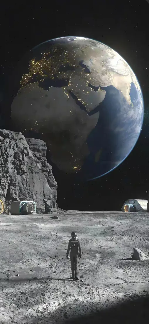 宇航员手机壁纸｜太空背景图片 - 月球地球科幻「哲风壁纸」