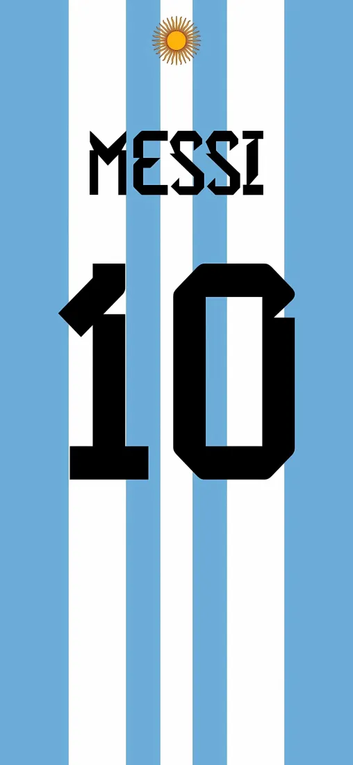 梅西10号手机壁纸｜蓝白条纹背景图片 - 阿根廷球衣「哲风壁纸」