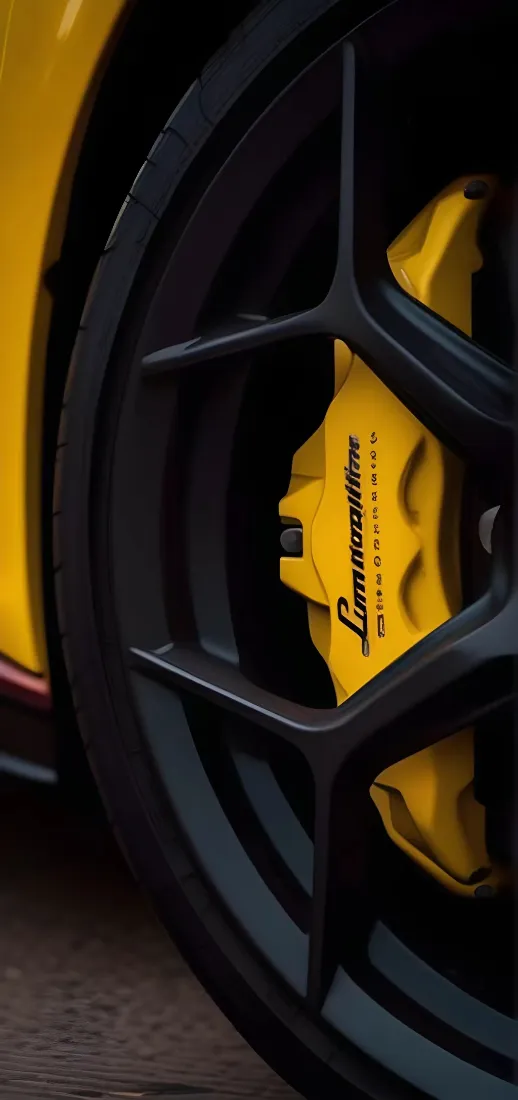 兰博基尼汽车手机壁纸｜汽车背景图片 - 黄色刹车卡钳「哲风壁纸」