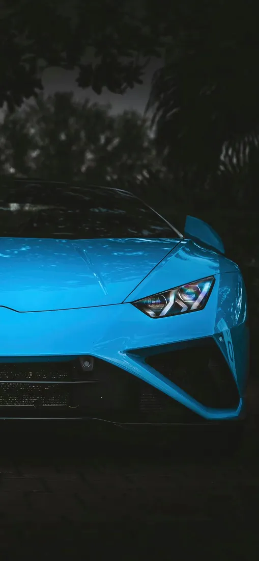 蓝色跑车手机壁纸｜蓝色超跑背景图片 - 夜间豪车「哲风壁纸」