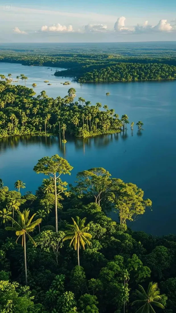 自然风景手机壁纸｜湖泊雨林背景图片 - 热带风光「哲风壁纸」