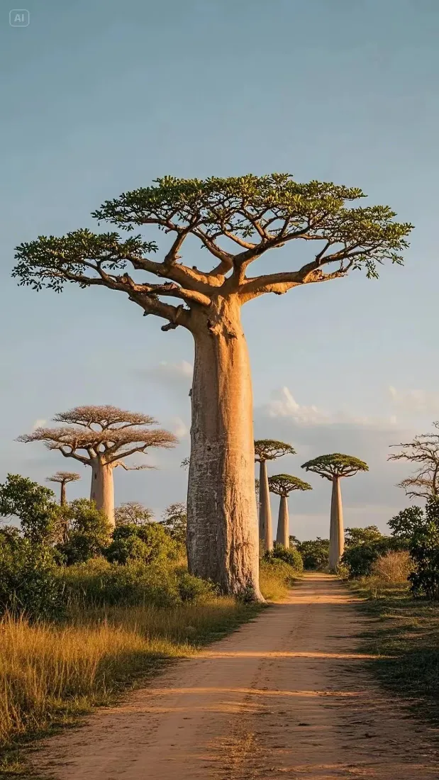 猴面包树手机壁纸｜自然风景背景图片 - 非洲草原「哲风壁纸」
