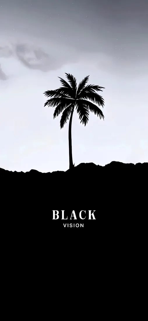 椰子树手机壁纸｜黑白背景图片 - 简约风景「哲风壁纸」