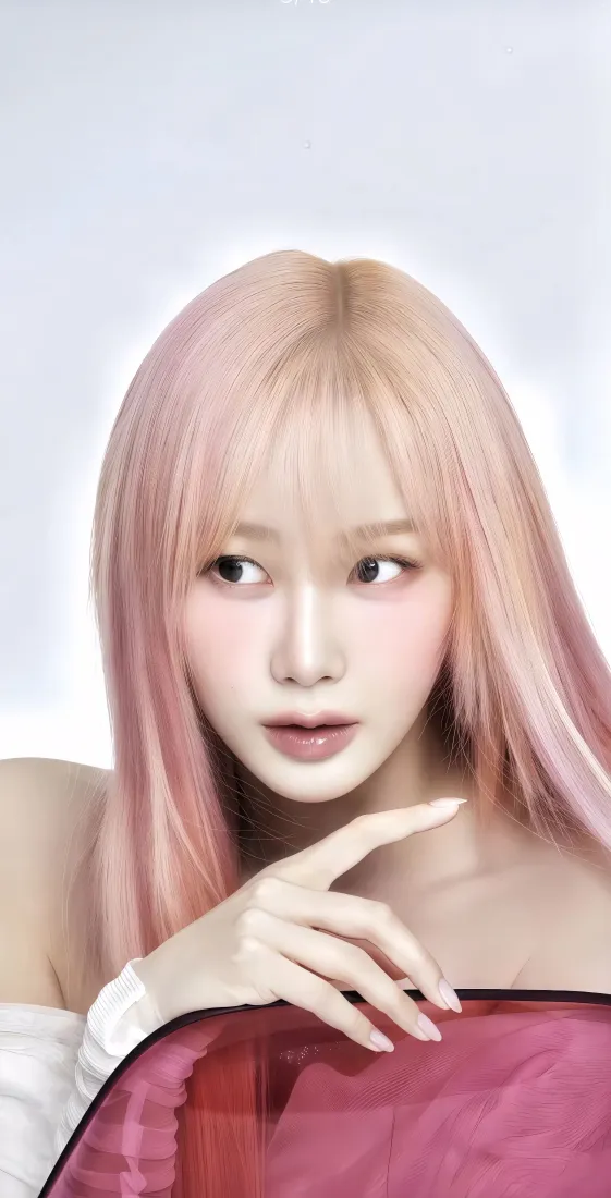 吉赛尔手机壁纸｜粉发背景图片 - 简约时尚「哲风壁纸」