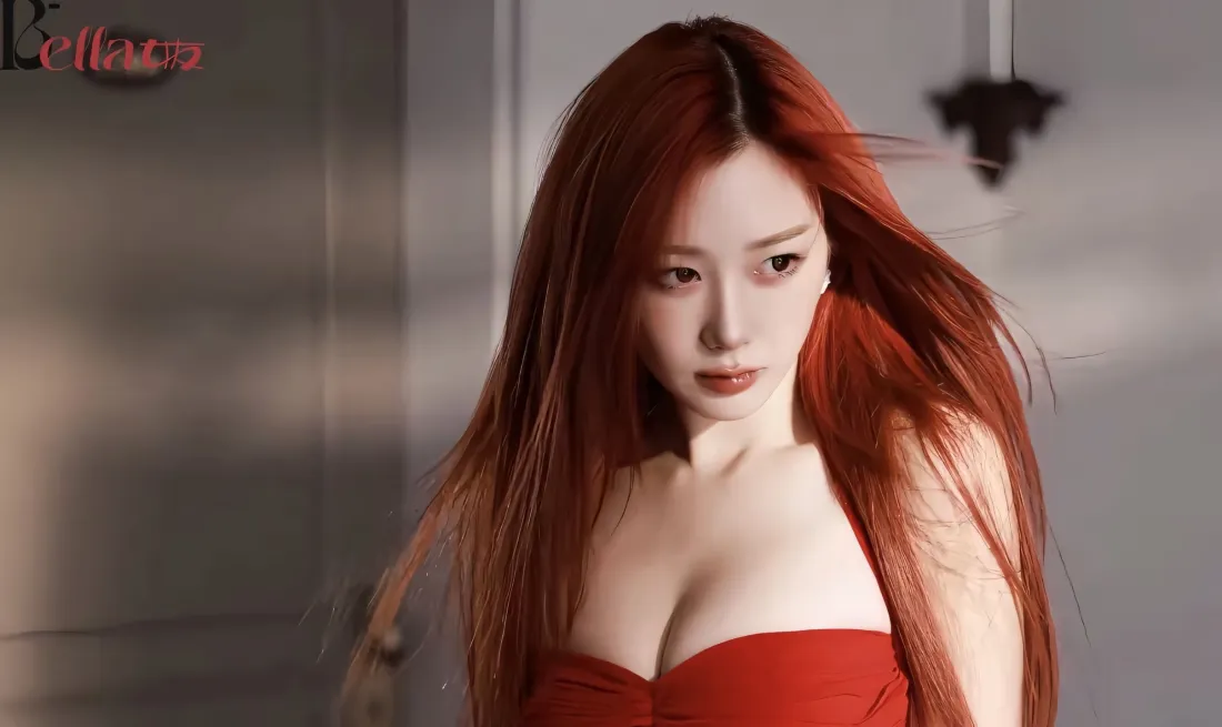 2k吉赛尔壁纸｜红衣美女背景图片 - 美飒迷人「哲风壁纸」