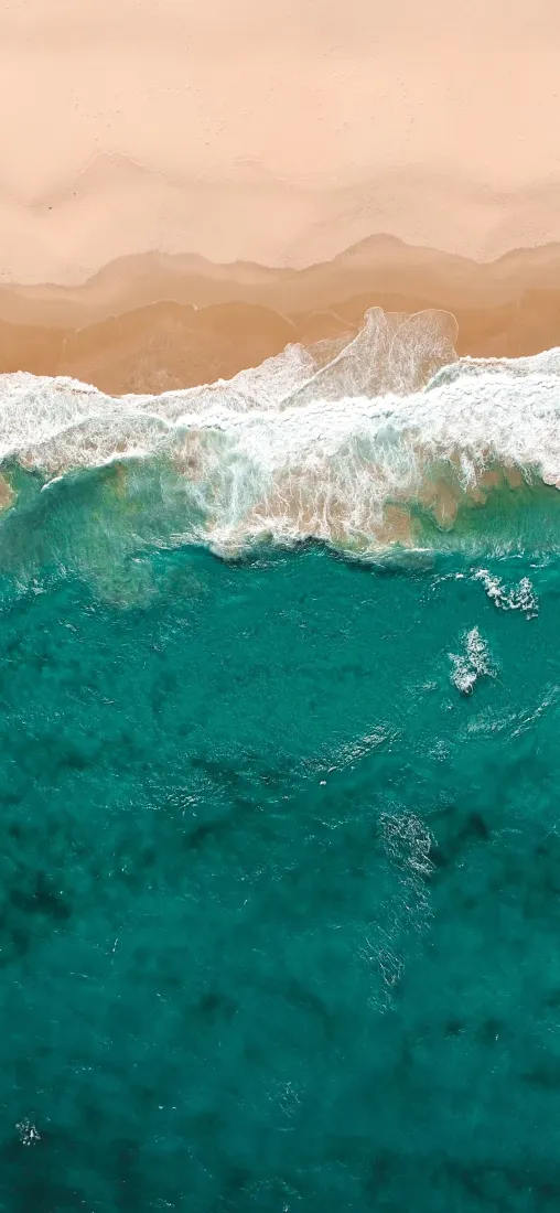 海浪手机壁纸｜海洋背景图片 - 沙滩远山自然风景「哲风壁纸」