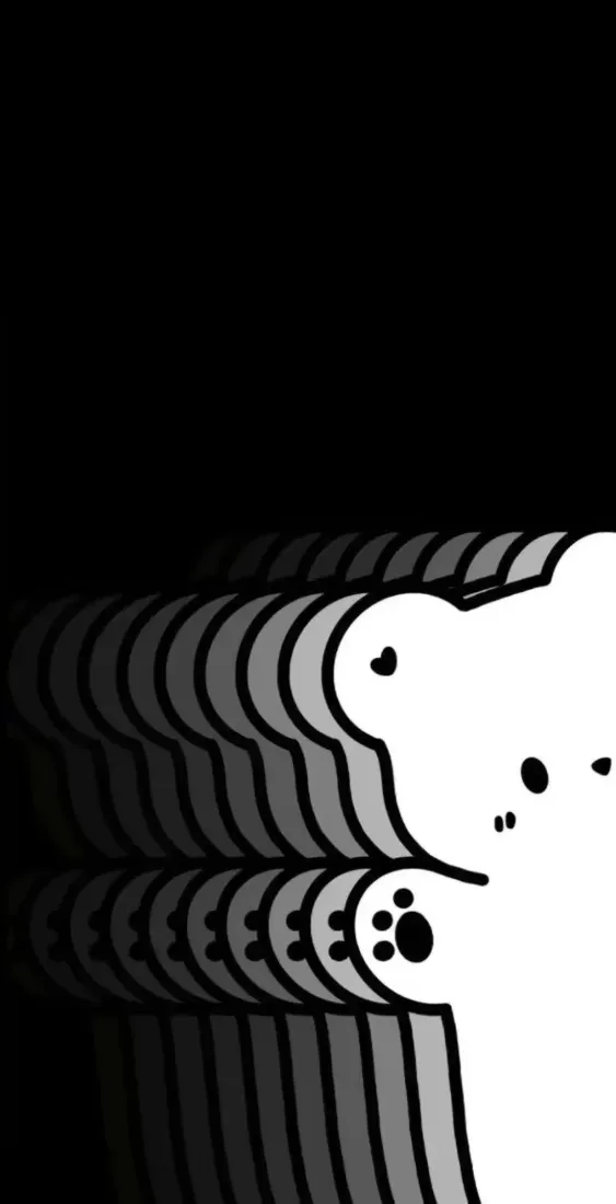 小熊手机壁纸｜黑白背景图片 - 简约可爱萌系「哲风壁纸」