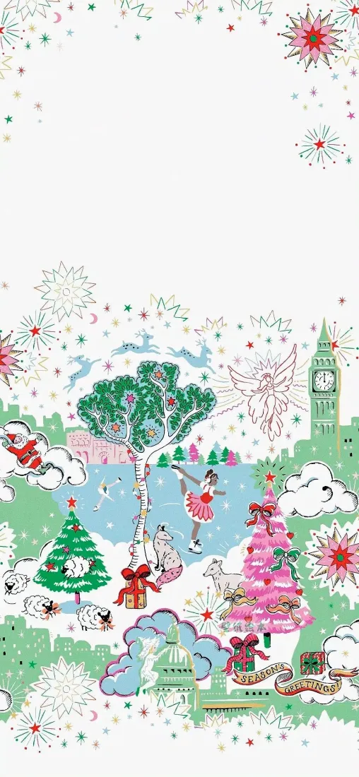 圣诞主题手机手机壁纸｜节日场景背景图片 - 卡通插画「哲风壁纸」