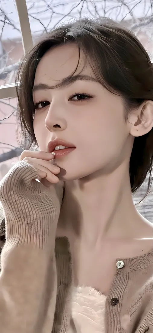 张力手机壁纸｜室内背景图片 - 米色针织衫「哲风壁纸」