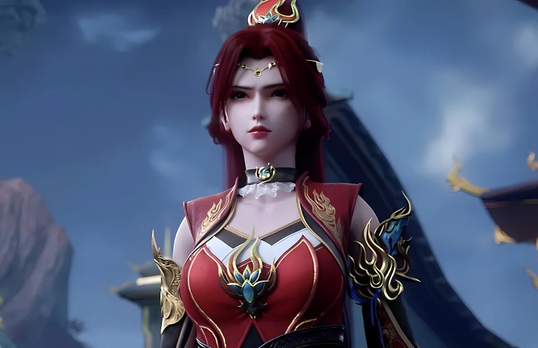 2k唐火儿壁纸｜斗破苍穹背景图片 - 红衣玄幻角色「哲风壁纸」