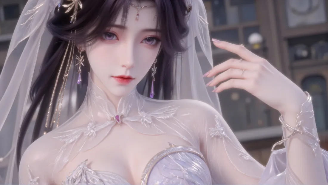 7k云曦壁纸｜完美世界背景图片 - 古风婚纱红妆「哲风壁纸」