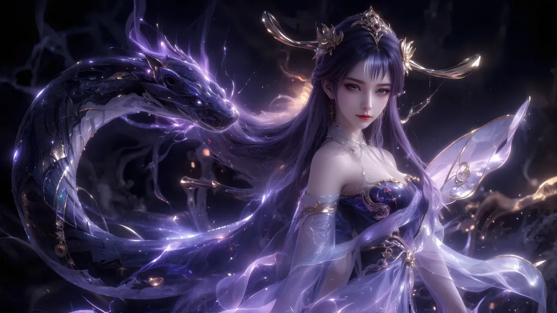 4k百炼成神壁纸｜天穹背景图片 - 紫发古风女子「哲风壁纸」