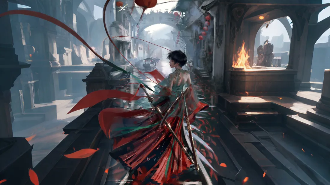 2k鬼刀风铃壁纸｜古风背景图 - WLOP二次创作「哲风壁纸」