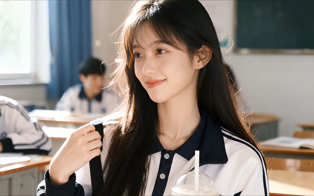 4k校园女生校服壁纸｜教室课桌背景 - 5K高清「哲风壁纸」