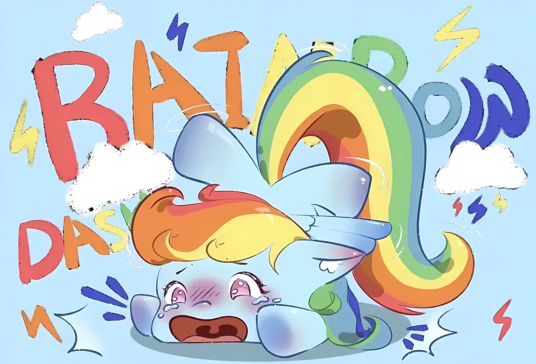 2k云宝壁纸｜小马宝莉背景图片 - 彩虹闪电「哲风壁纸」