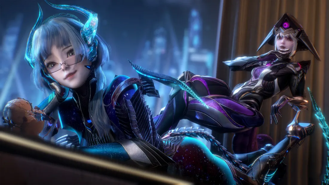 3k吞噬星空壁纸｜科幻背景图片 - 蓝发机甲角色「哲风壁纸」