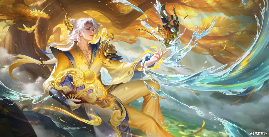 8k诸葛亮壁纸｜金色龙背景 - 王者荣耀「哲风壁纸」