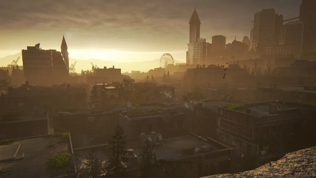 3k灾后城市壁纸｜黄昏背景图片 - 摩天轮废墟末日「哲风壁纸」