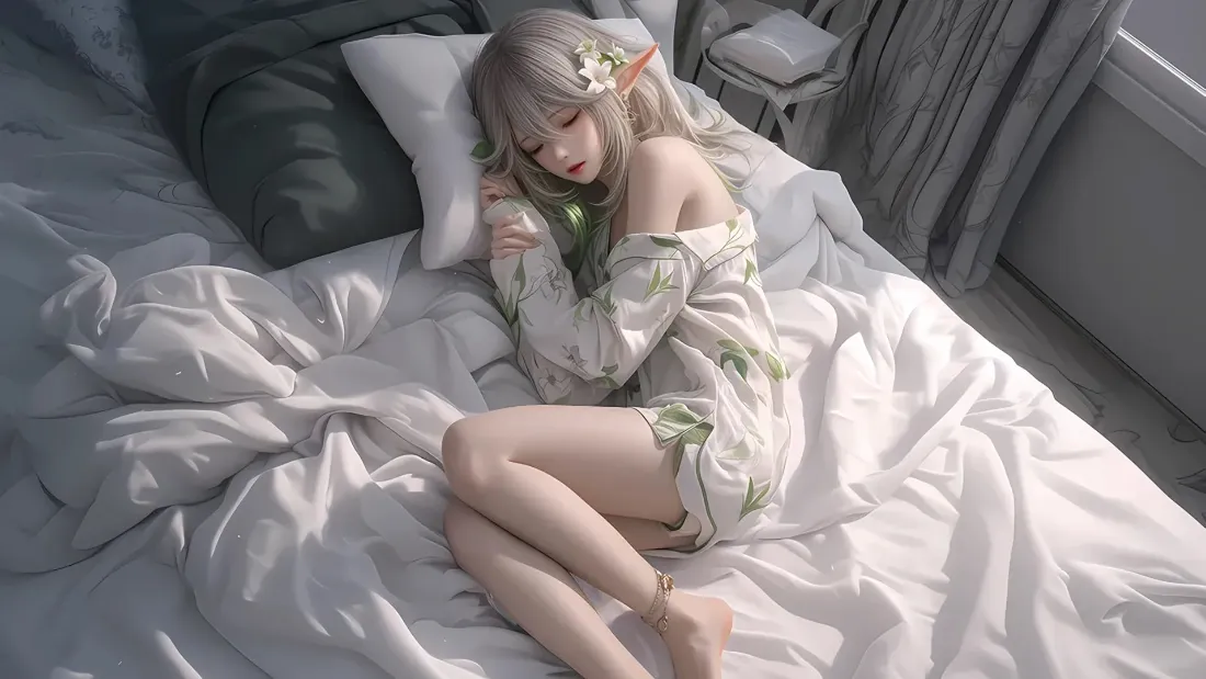 2k精灵耳少女壁纸｜卧室背景图片 - 温馨床铺「哲风壁纸」