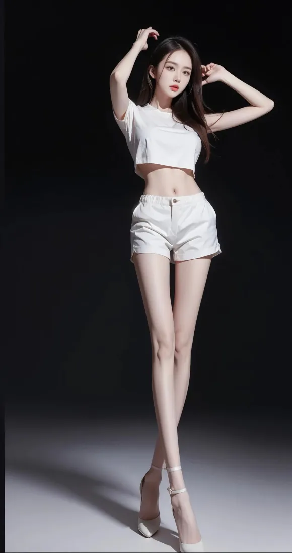 白衣美女手机壁纸｜黑色背景图片 - 性感穿搭「哲风壁纸」