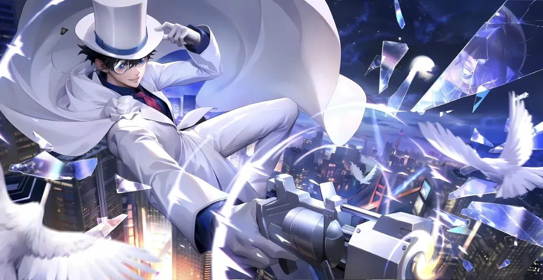 5k怪盗基德壁纸｜都市夜景背景图 - 白鸽机械「哲风壁纸」